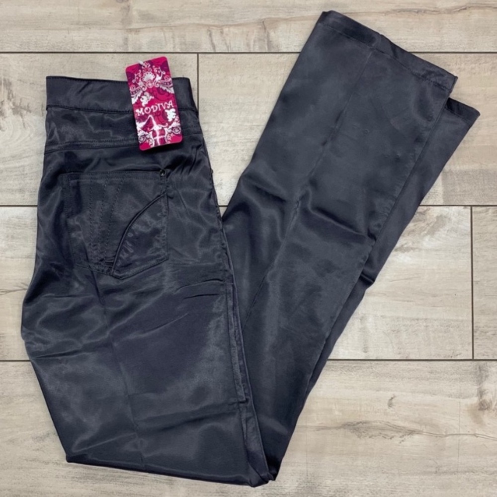 Modiva Grey Satin Silky Pants - Picture 1 of 7